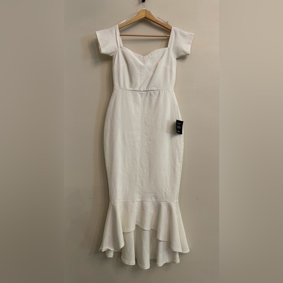 Lulus Dresses & Skirts - NWT Lulu's How Much Do I Care Ivory Off The Shoulder Midi Dress
